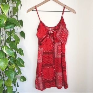 Boho Red Bandana Sundress Tie Mini Xhileration
